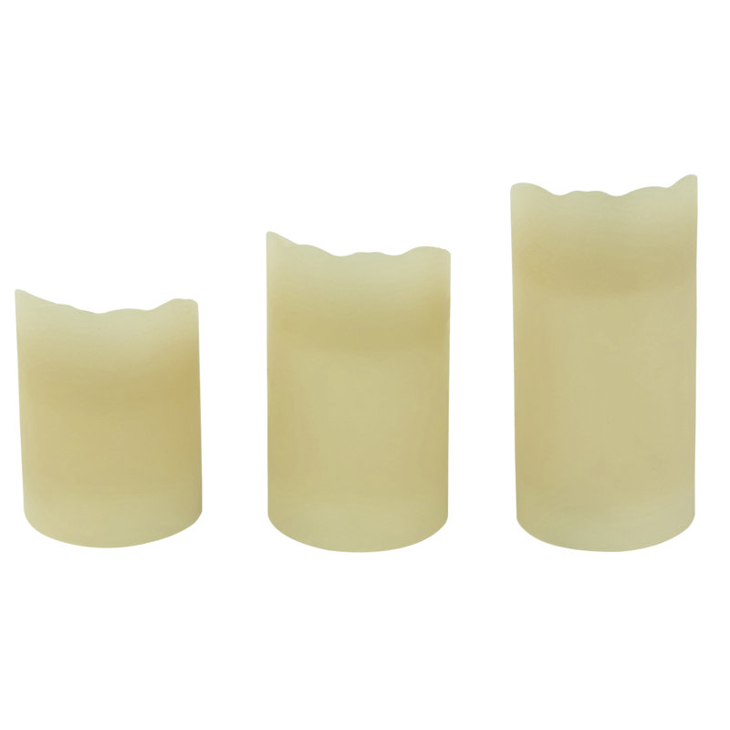 Bougies colonne sans flamme à DEL crème