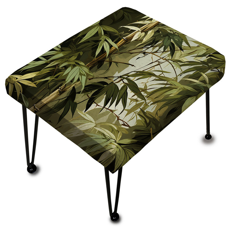 Bamboo Retreat Tropical Pattern - Tropical Rectangle Ottoman