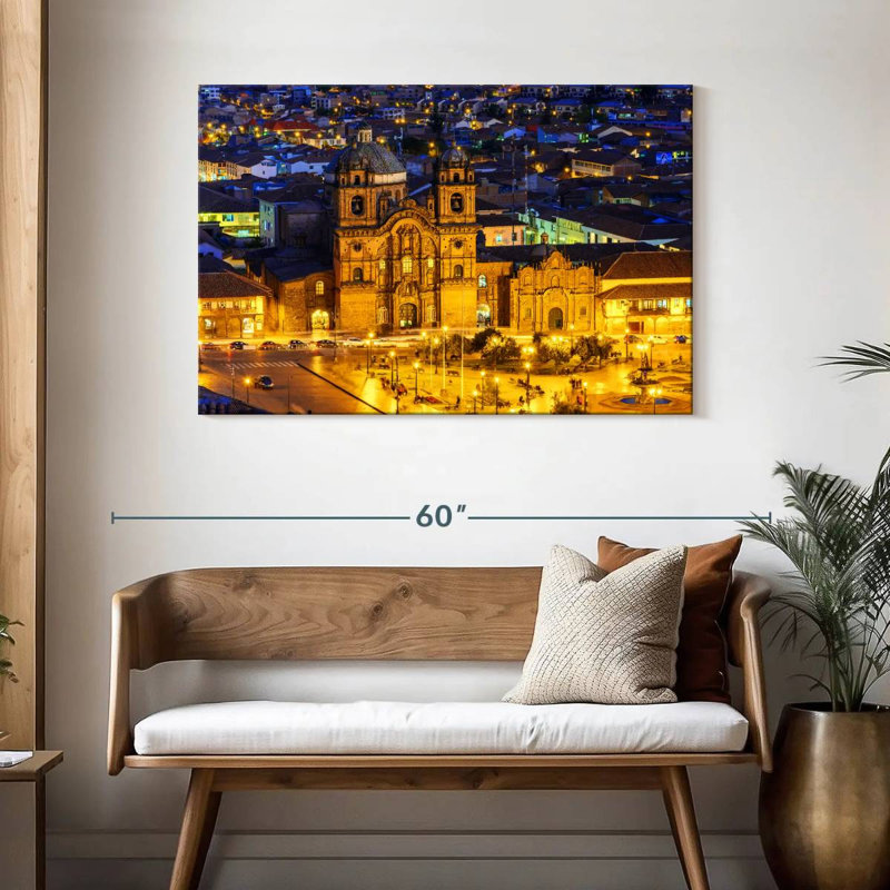 Adella Plaza De Armas la nuit, H 30 po x l 45 po