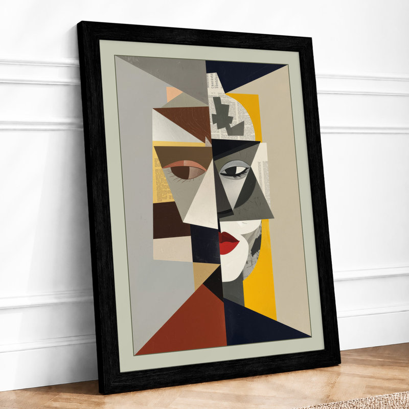 Fragmented Face Geometric - Print, Black, A4 - 29.7 x 21.0 cm
