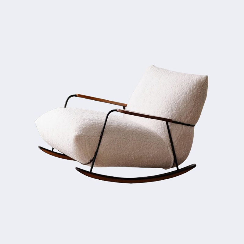 Chaise berçante de salon crème, Blanc cassé
