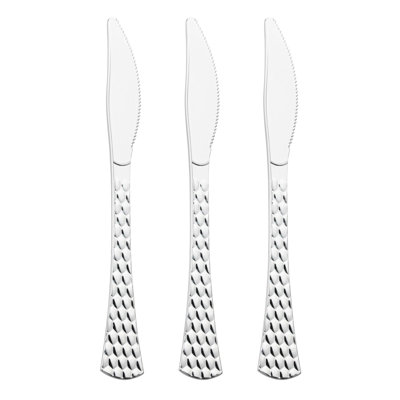 Shiny Silver Glamour Cutlery Disposable Plastic Knives