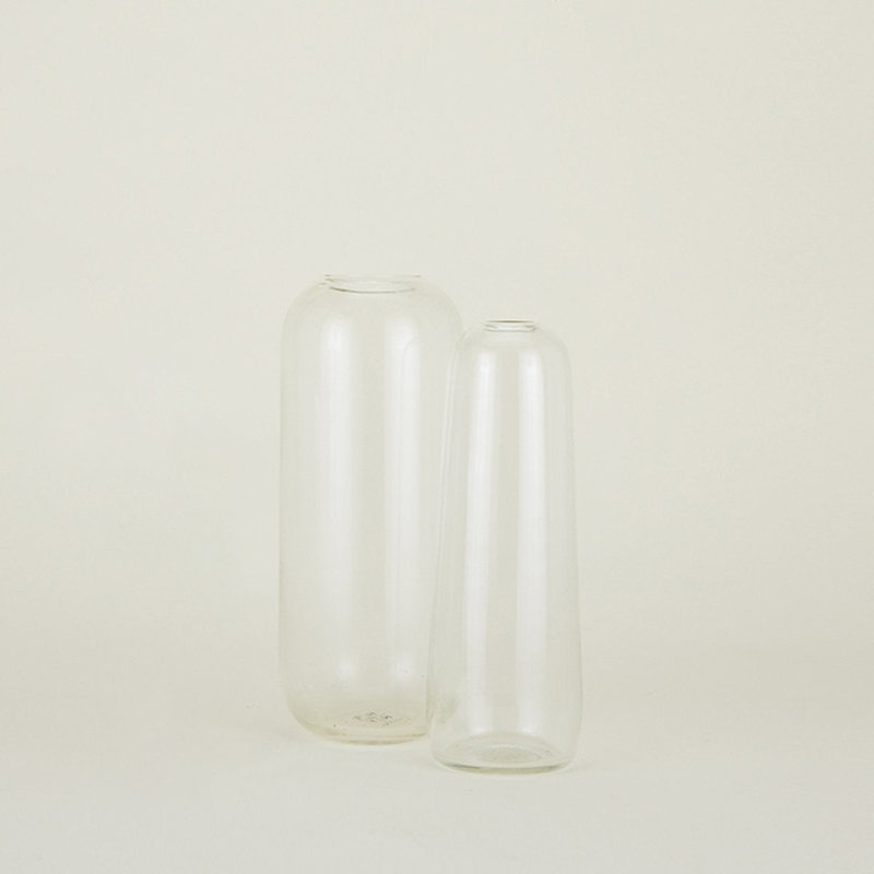Aurora Handmade Glass Table Vase, 12.5" H x 5" W x 5" D, Clear
