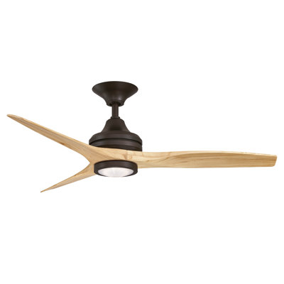 Spitfire 48 inch Indoor/Outdoor Ceiling Fan with LED Light Kit - Dark Bronze with Natural blades