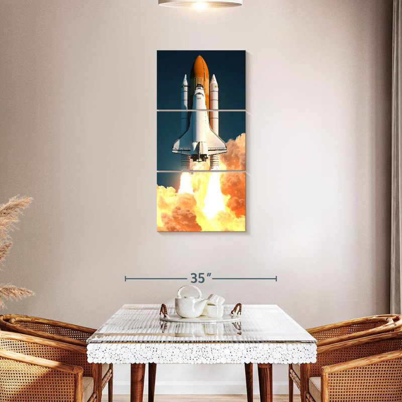Lancement de la Navette Spatiale, H 44 po x l 21 po