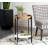 Round Accent Table with Marble Shelf