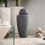  Fontaine de sphère moderne de 26 po avec lumière DEL XBrand, fontaine de sol texturée en pierre pour l'extérieur, boule de bulles zen pour porche de jardin - gris-1625371190