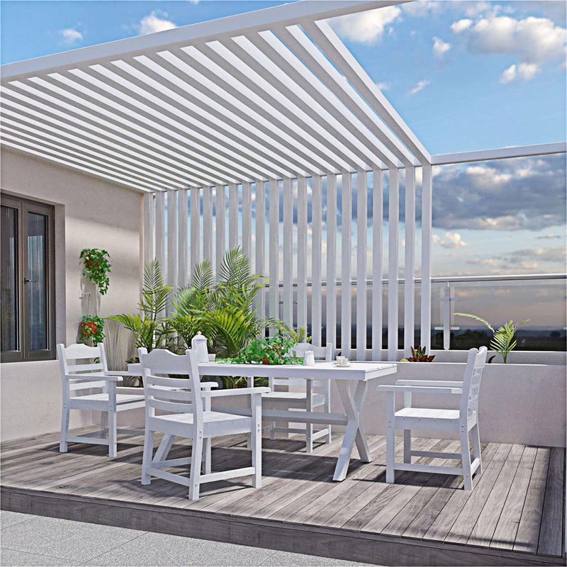 Ensemble de 2 chaises de patio en bois, Blanc