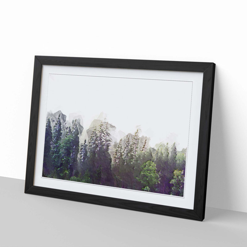 Pine Tree Forest in the Fog - Picture Frame Graphic Art Print, Black Framed, 48cm H x 65cm W x 2cm D