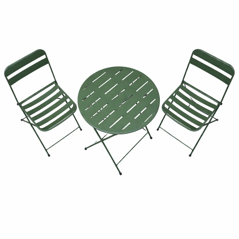 28-in H 3-piece Metal Folding Bistro Set , Green, Green