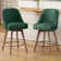Swivel Upholstered Counter Stool with Solid Wood Frame