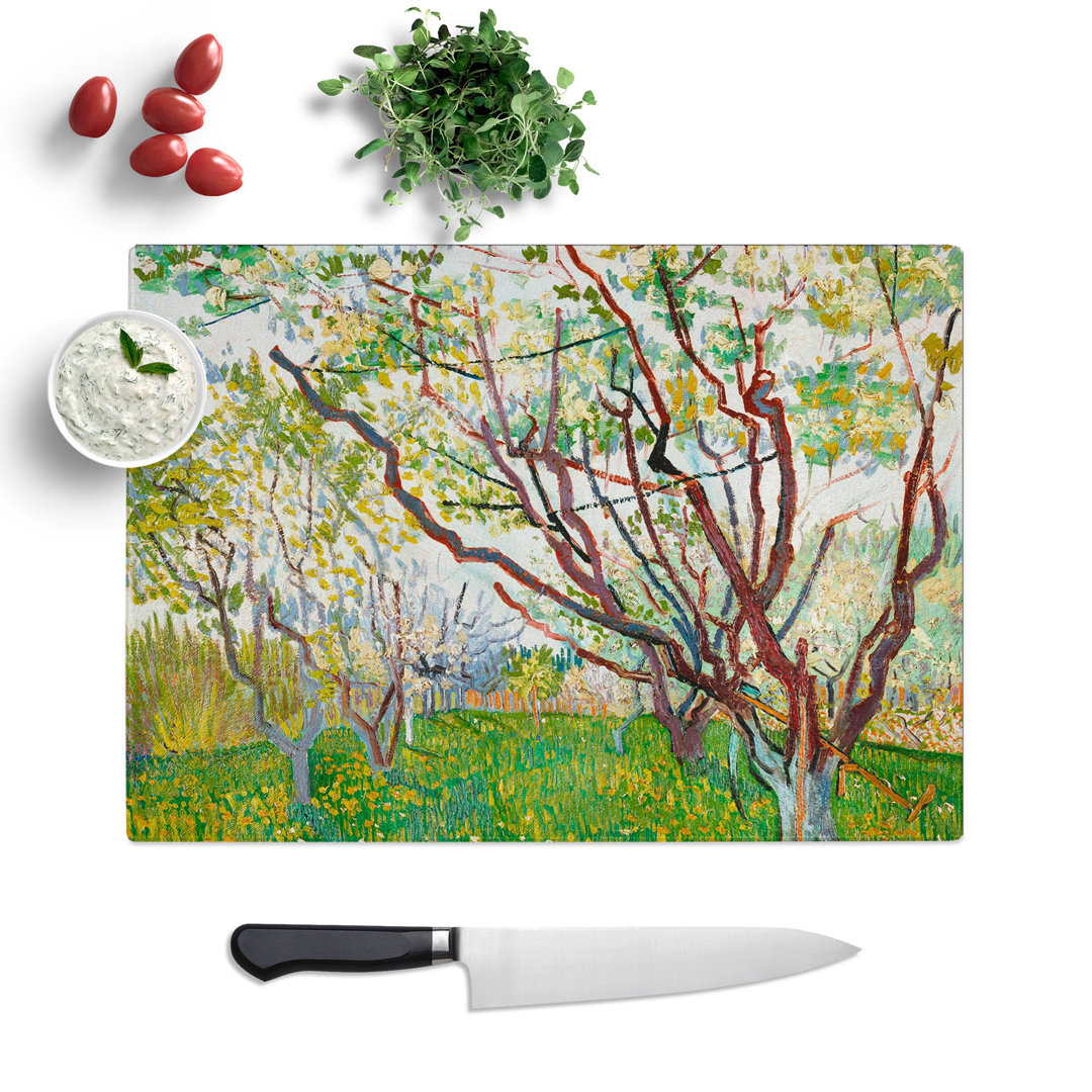 The Flowering Orchard by Vincent Van Gogh Chopping Board