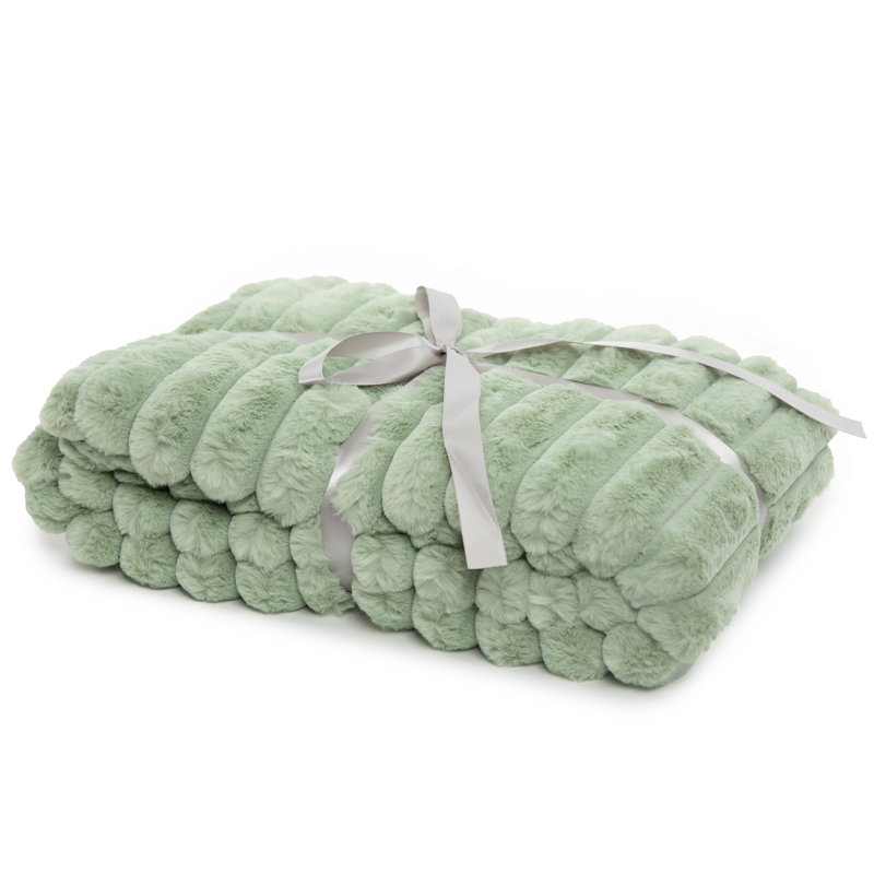 Raya Throw Blanket, Green Striped