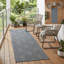 Tapis de couloir d'extérieur 8 pi gris et bleu