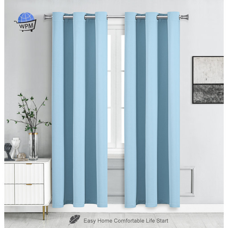 Blackout Drapes Curtains / Drapes Pair, 42" W x 84" L, Frozen 