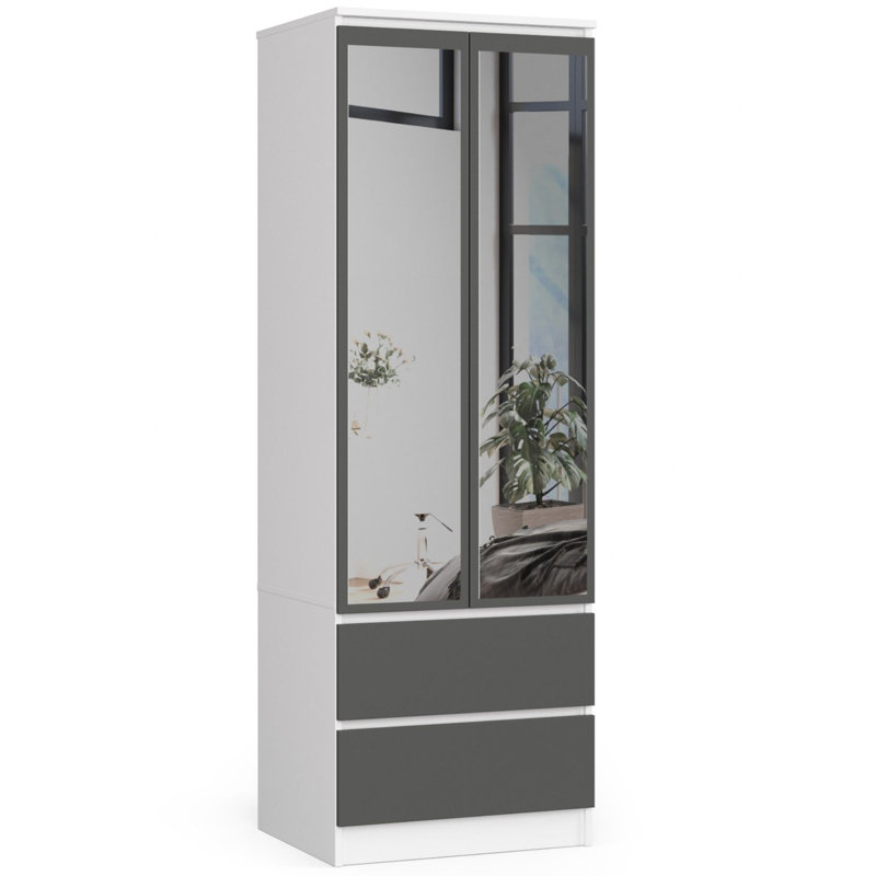 Spasoje 2 Door Manufactured Wood Wardrobe, 180cm H x 60cm W x 51cm D