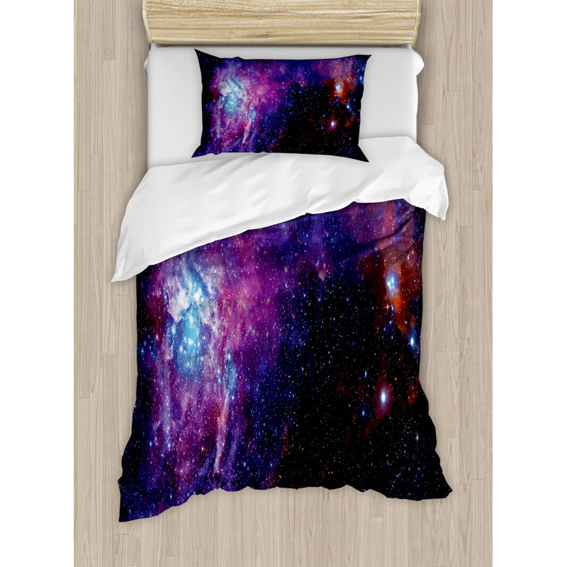 Galaxy Glam Polyester Abstract Duvet Cover, Twin