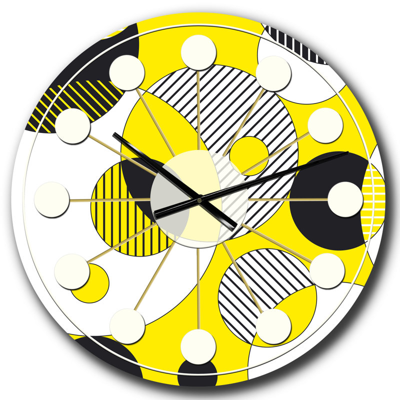 Horloge murale circulaire Mid-Century, Grand