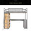 Lit mezzanine avec échelle, tablettes et bureau-1840279869