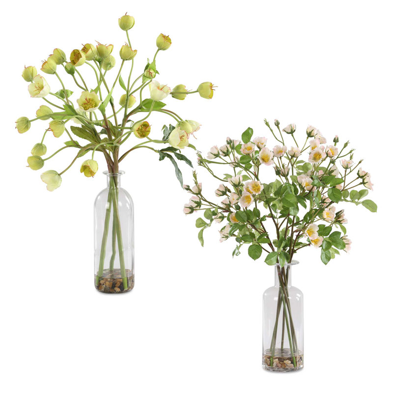 Ensemble de 2 bouquets de roses en carême Uttermost Tranquility