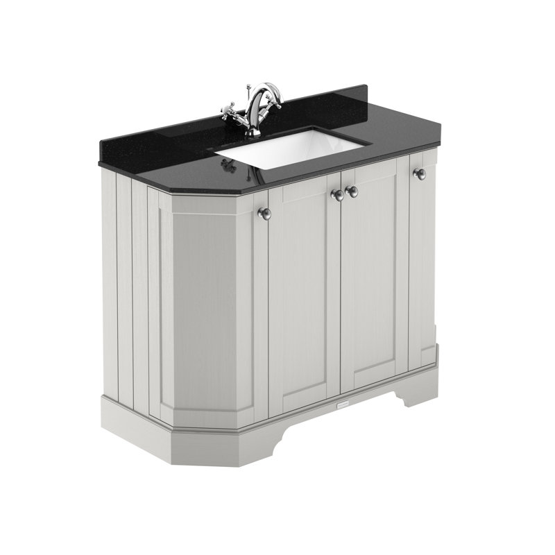 Old London 1000mm Free-standing Single Vanity, Black, Timeless Sand