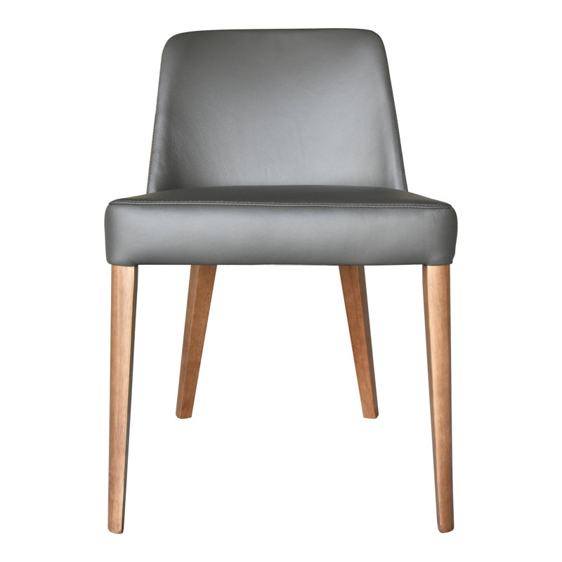 Lucero Leather Dining Chair, Light Gray