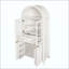 Grand garde-manger arqué cannelé de 71 po avec tablettes réglables, rangement élégant avec tiroir caché et porte vitrée pour la cuisine, le salon, la salle à manger, blanc-1745542809