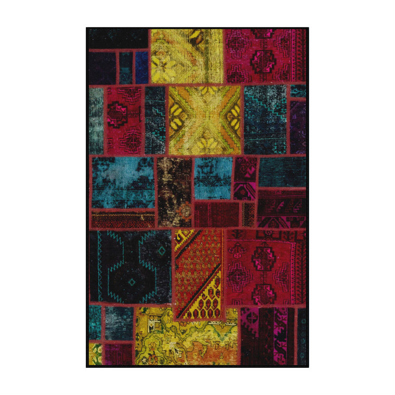 Tapis abstrait à motif abstrait moderne, Rectangle 2 pi x 3 pi