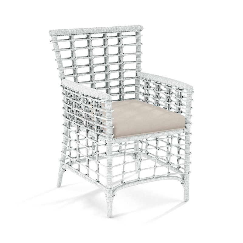 Luca Dining Armchair, Elite Dove Linen, Frost White