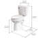 ELLAI Two Piece Elongated Toilets ADA Chair Comfort Height 16.5" Powerful Single Flush 1.28 GPF 12” Rough In with Side Trip Lever, White 28.3"x17.2“x31"