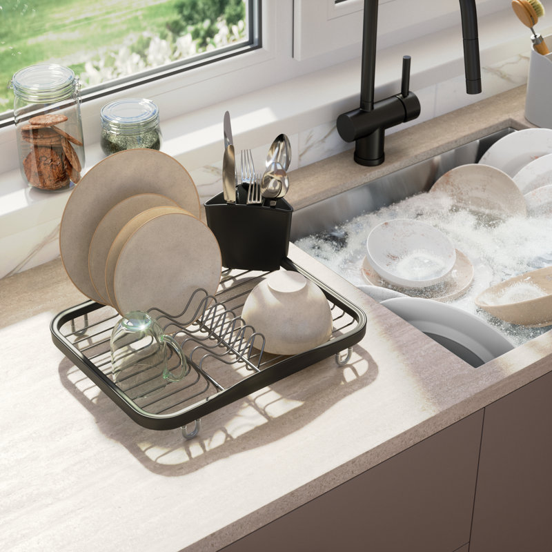 Sinkin Dish Rack, Black/Silver