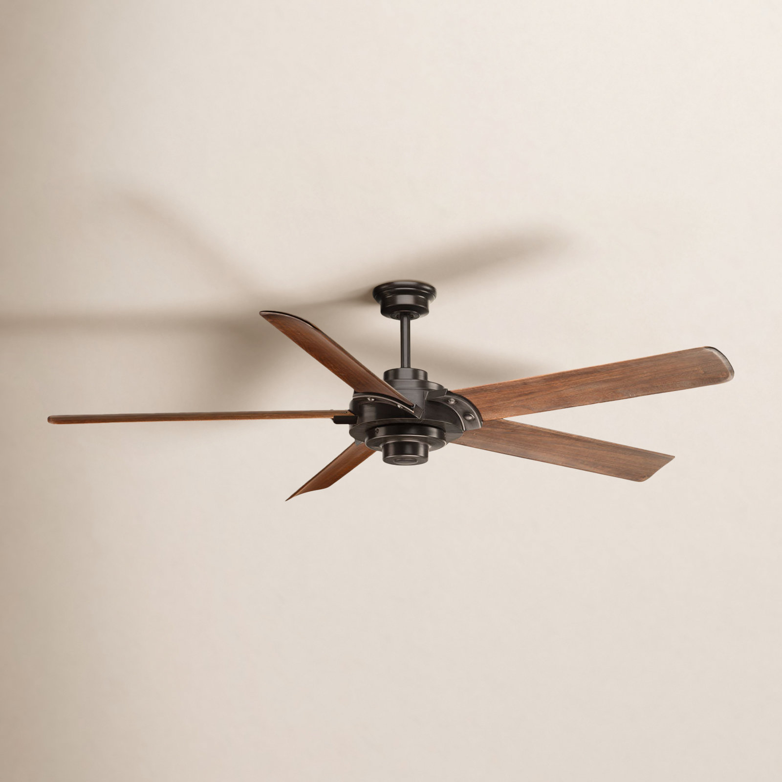 68'' 5 Blade Ceiling Fan, Antique Bronze/Walnut Blades