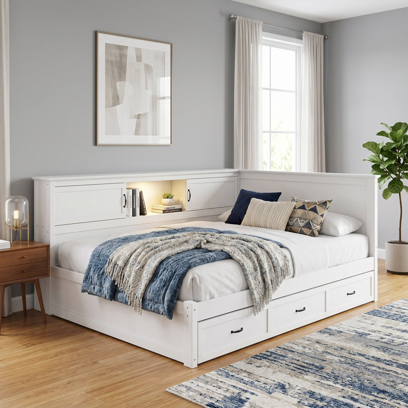 Lit plateforme double Pine