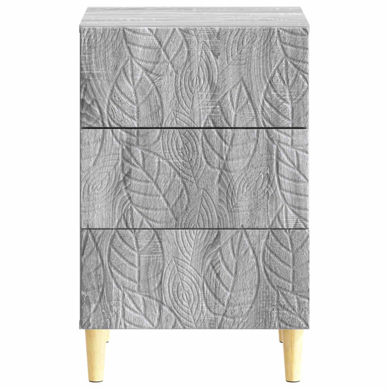 43cm W Composite Bedside Table, Grey Sonoma