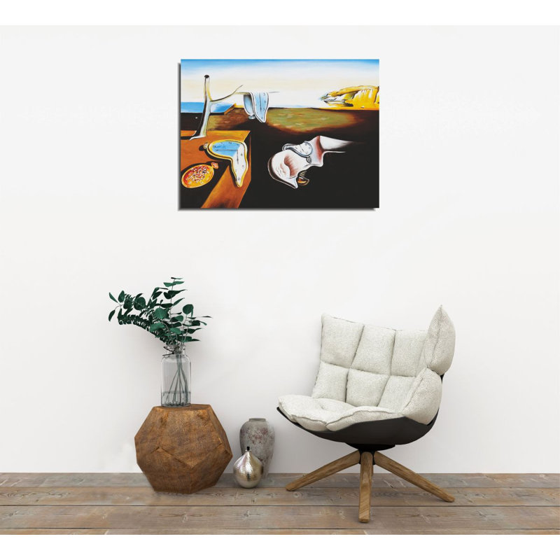 Salvador Dali «Persistance of Memory», toile décorative 11,8 po x 15,7 po | 100% toile, cadre en bois massif (épaisseur: 1,2 po) | Parfait pour les amateurs d'art et de décoration intérieure, classique intemporel