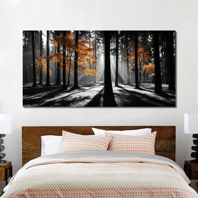 Fall Wall Art, Fall Pictures Wall Decor, Fall Canvas Wall Art Autumn Wall Art Nature Wall Art, Fall Paintings Wall Decor Pictures for Living Room Bedroom, 30" × 60"