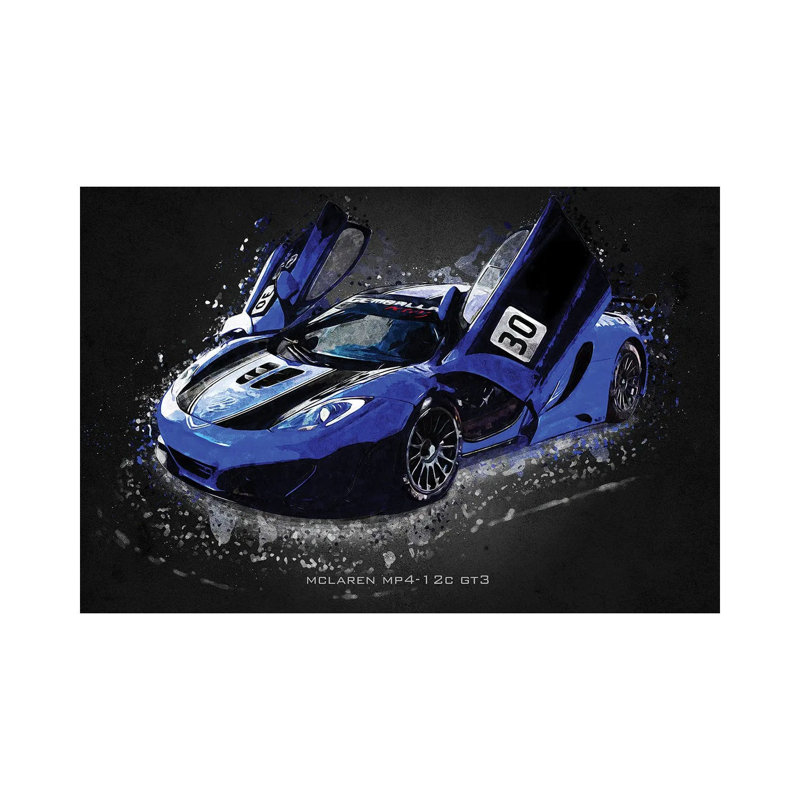 Mclaren MP4-12C GT3 by Gab Fernando - Wrapped Canvas Print, 101.6 cm H x 66.04 cm W x 3.175 cm D