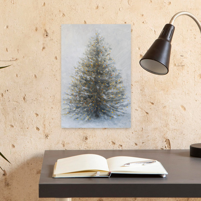 Contemporary Art Abstract Contemporary Christmas Tree Wall Art by James Zamora - Wrapped Canvas Print