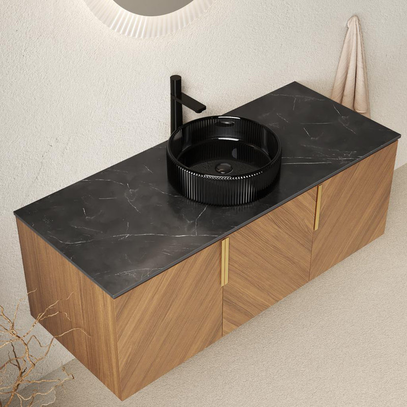 Meuble-lavabo mural moderne 48 po avec lavabo