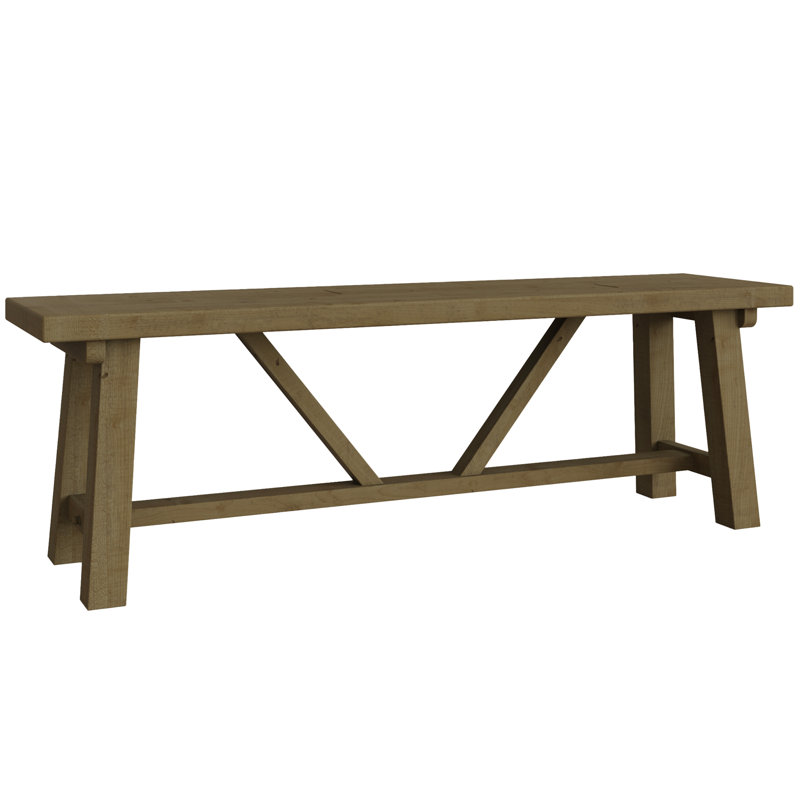 Bearpaw 1.4m Dining Bench – Solid Reclaimed Natural Pine
