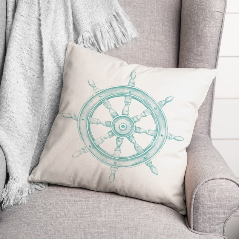 Housse et insert de coussin carré de roue de bateau, Sarcelle