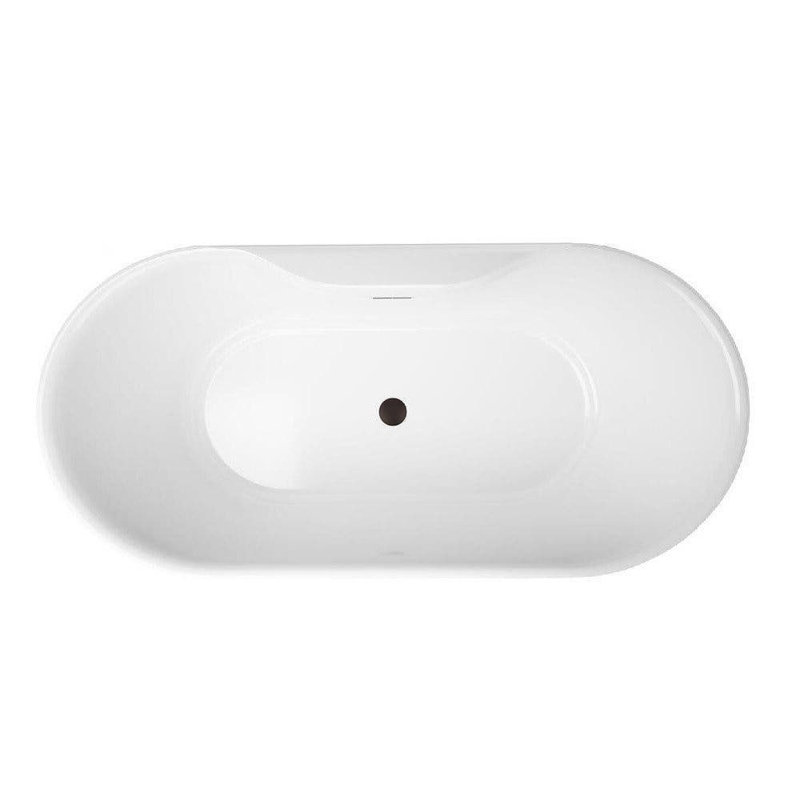 Una 67'' x 31.5'' Soaking Acrylic Bathtub, White/Oil Rubbed Bronze 