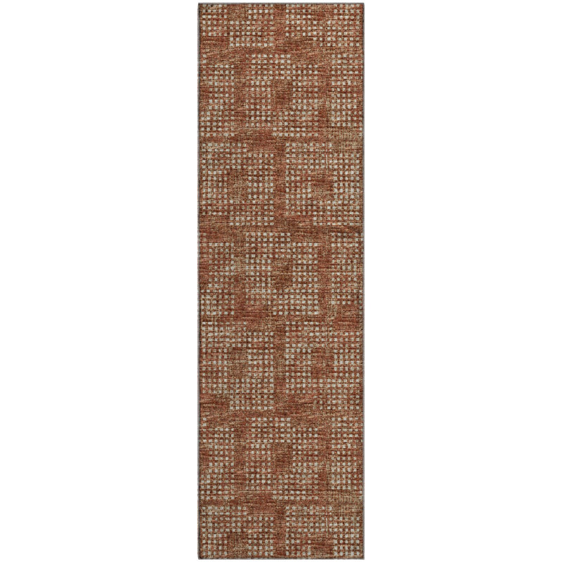 Premium Machine Washable Mayfield AMF33 Geometric Rug, Canyon, 2'3" x 7'6" Runner