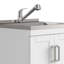 Armoire à lessive et évier utilitaire l 24 po avec robinet coulissant et évier en acier inoxydable Kyle, blanc