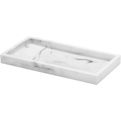 Vanity Tray - Non-Slip White Marble