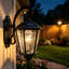 Matte Black 50cm H Solar Powered Outdoor Wall Lantern