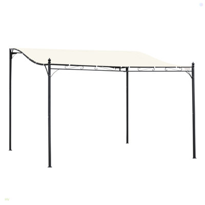 Pavillon de jardin d'extérieur en acier, auvent de patio avec tissu résistant aux intempéries et trous de drainage pour la cour, la terrasse et le jardin