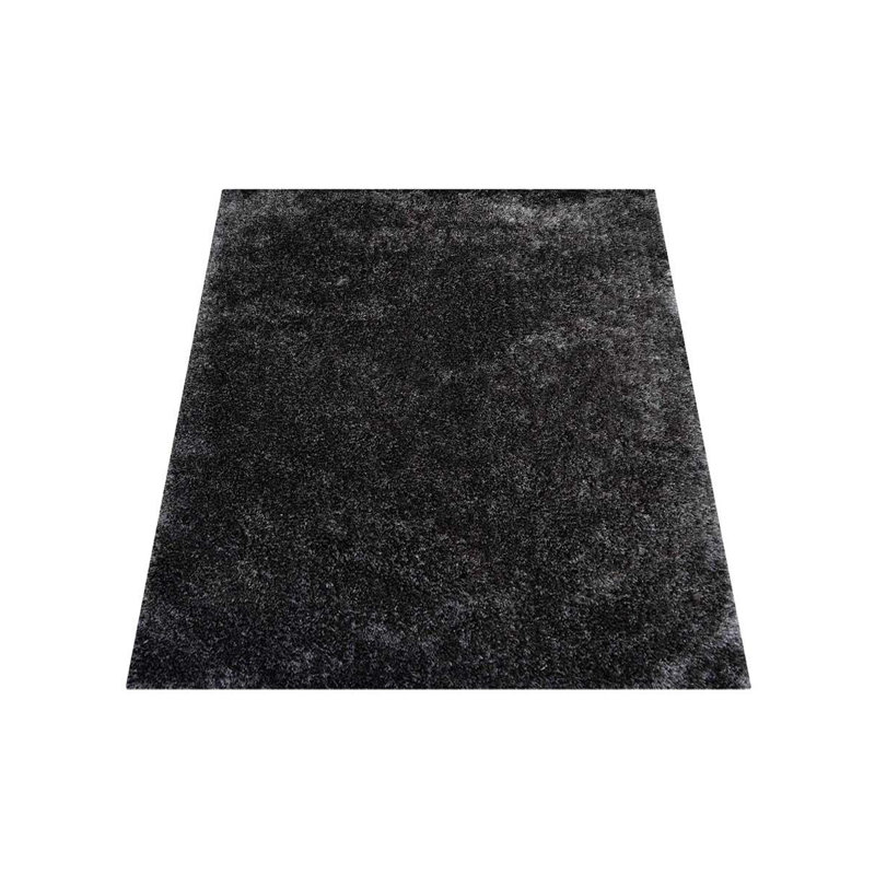 Hand Tufted Shag Polyester Eco-Friendly Area Rugs - Rectangle, Charcoal Color, Plain Solid Design, High Pile Thick Handmade Anti Skid Area Rugs for Living Room, Bed Room