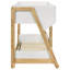 Lit superposé simple au-dessus d'un lit simple en bois naturel et blanc Fjord