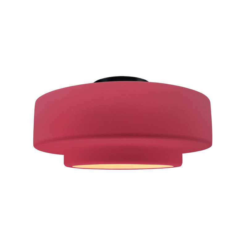 Plafonnier semi-encastré Radiance, H 7,25 po x l 14,5 po x P 14,5 po, Cerise, Noir mat
